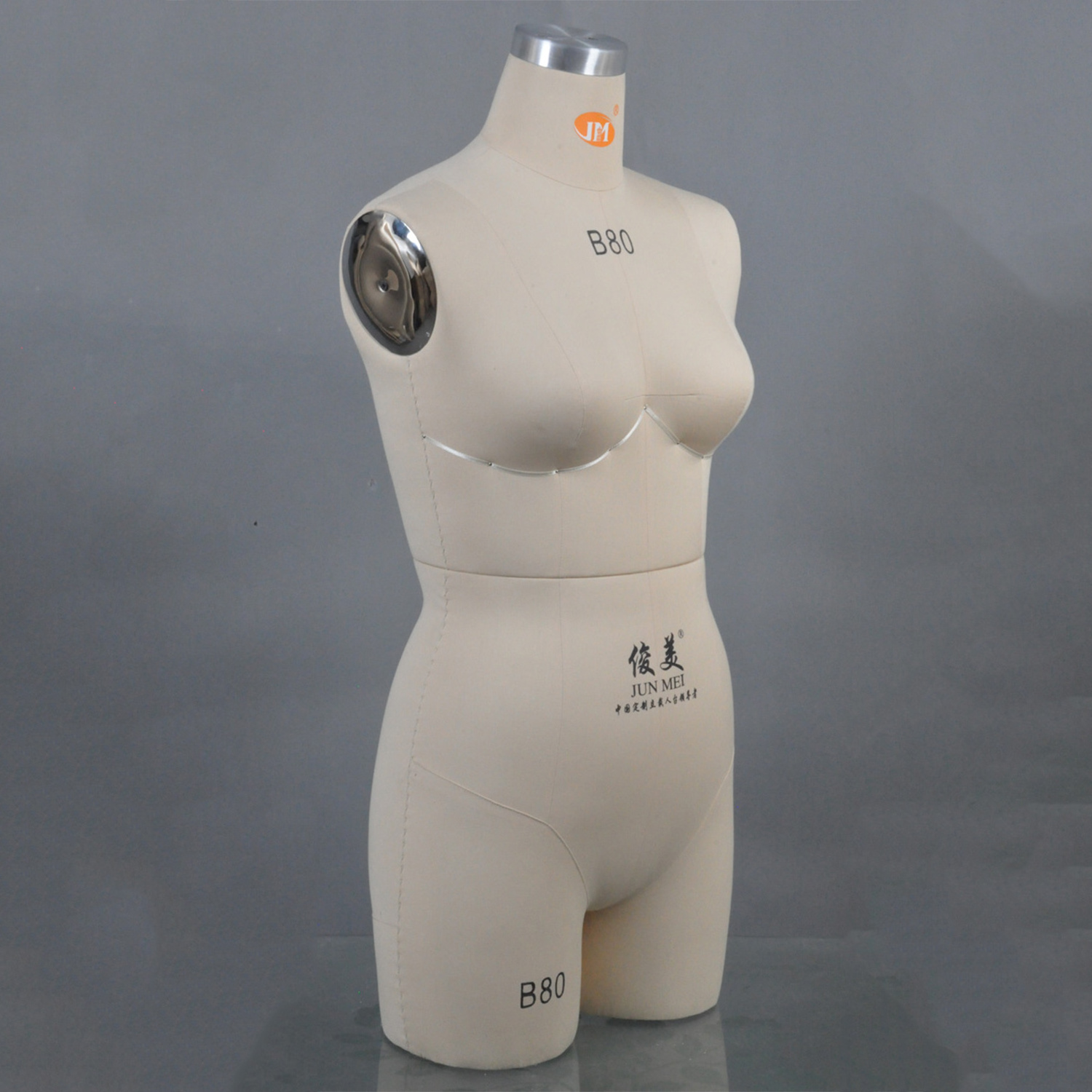 High quality of Jumei female upper body dress form torso dummy for underwear makers mannequin clothes display fiberglass body