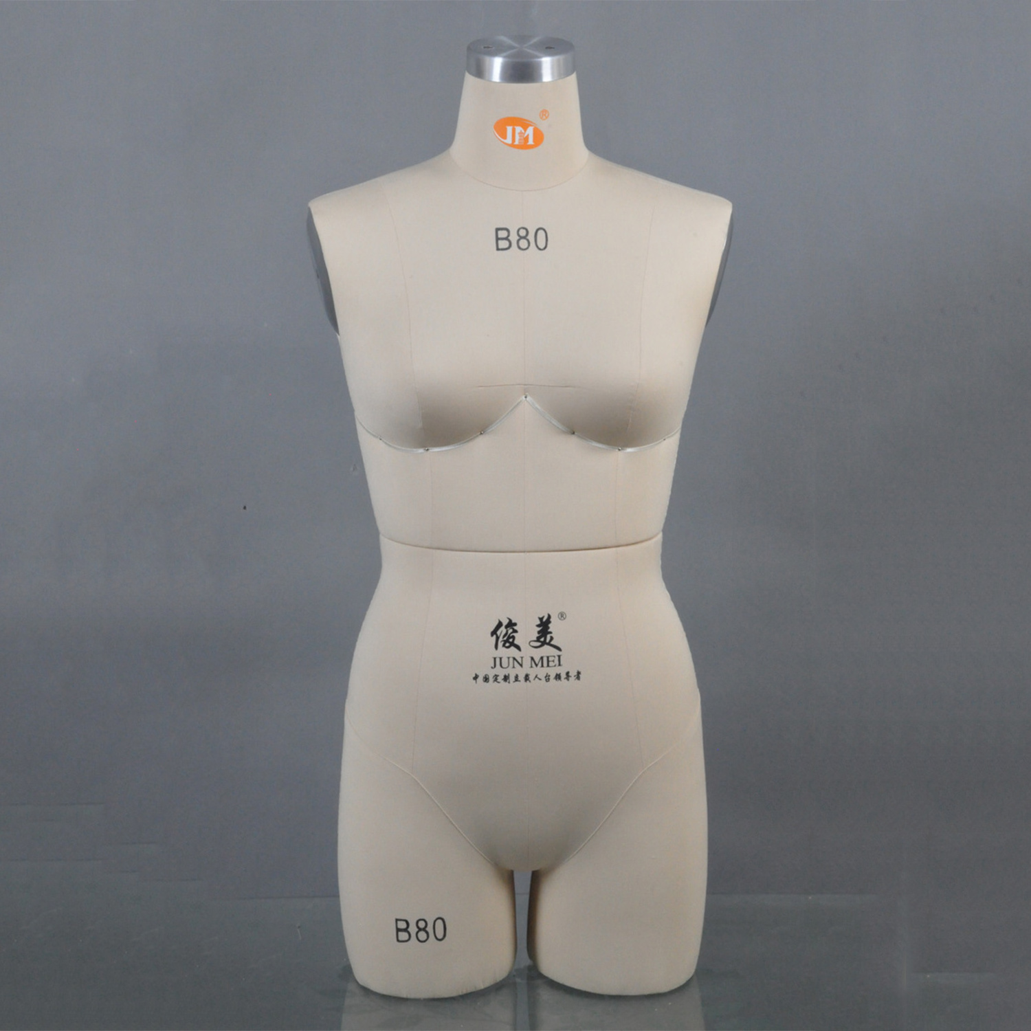 High quality of Jumei female upper body dress form torso dummy for underwear makers mannequin clothes display fiberglass body