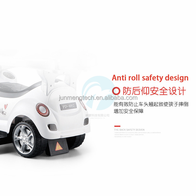 JM children's four wheeler Plastic big kids riding stroller car riding toy with push handle baby swing toy car