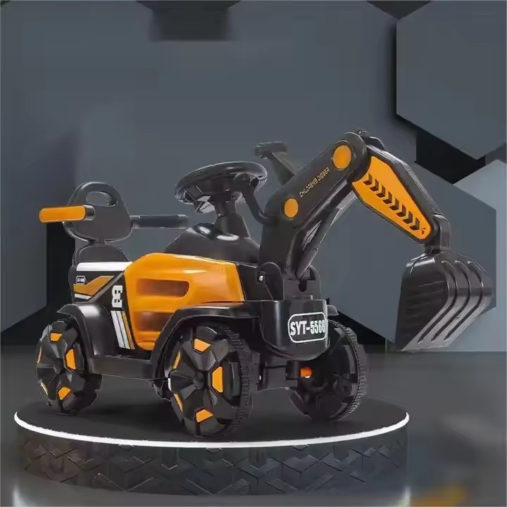 Unique Toy Kids Cool Kid Tractor  Ride On Tractor Steering Remote Control With Trailer Electric Excavator For Children