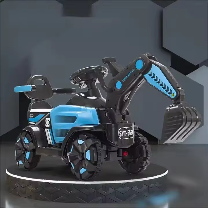 Unique Toy Kids Cool Kid Tractor  Ride On Tractor Steering Remote Control With Trailer Electric Excavator For Children