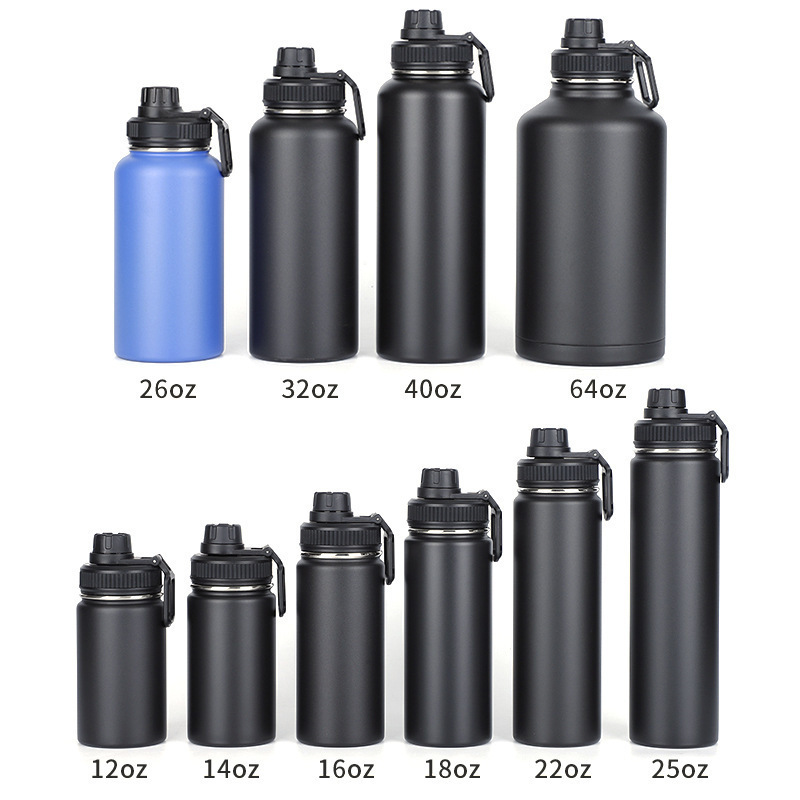 New Design Water Bottle Stainless Steel Flask Sports Bottle with 15 styles Lid to choose 18/22/25/32/40/64 oz