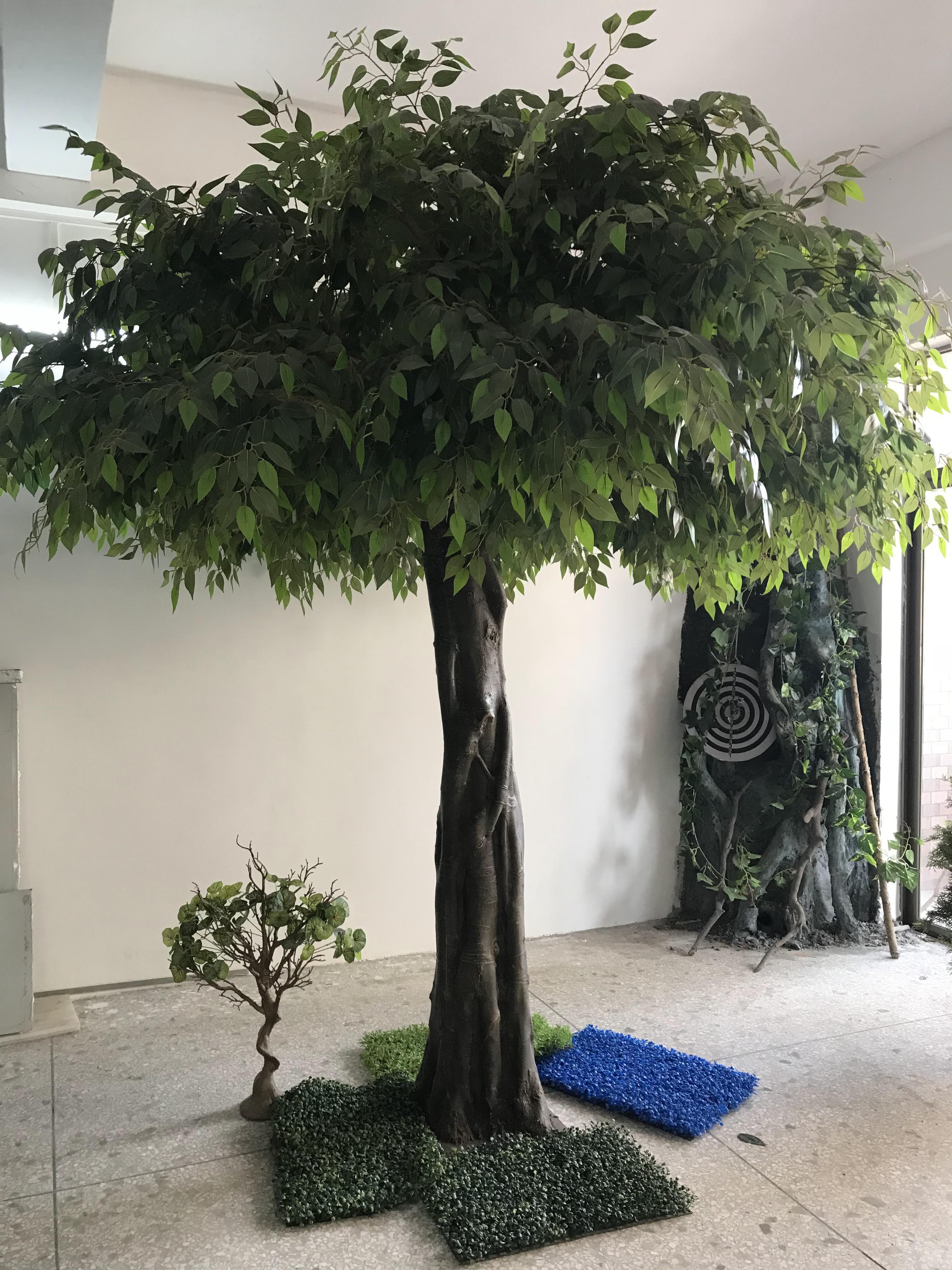 Large artificial decorative fiberglass artificial banyan /ficus tree steel products large outdoor artificial tree