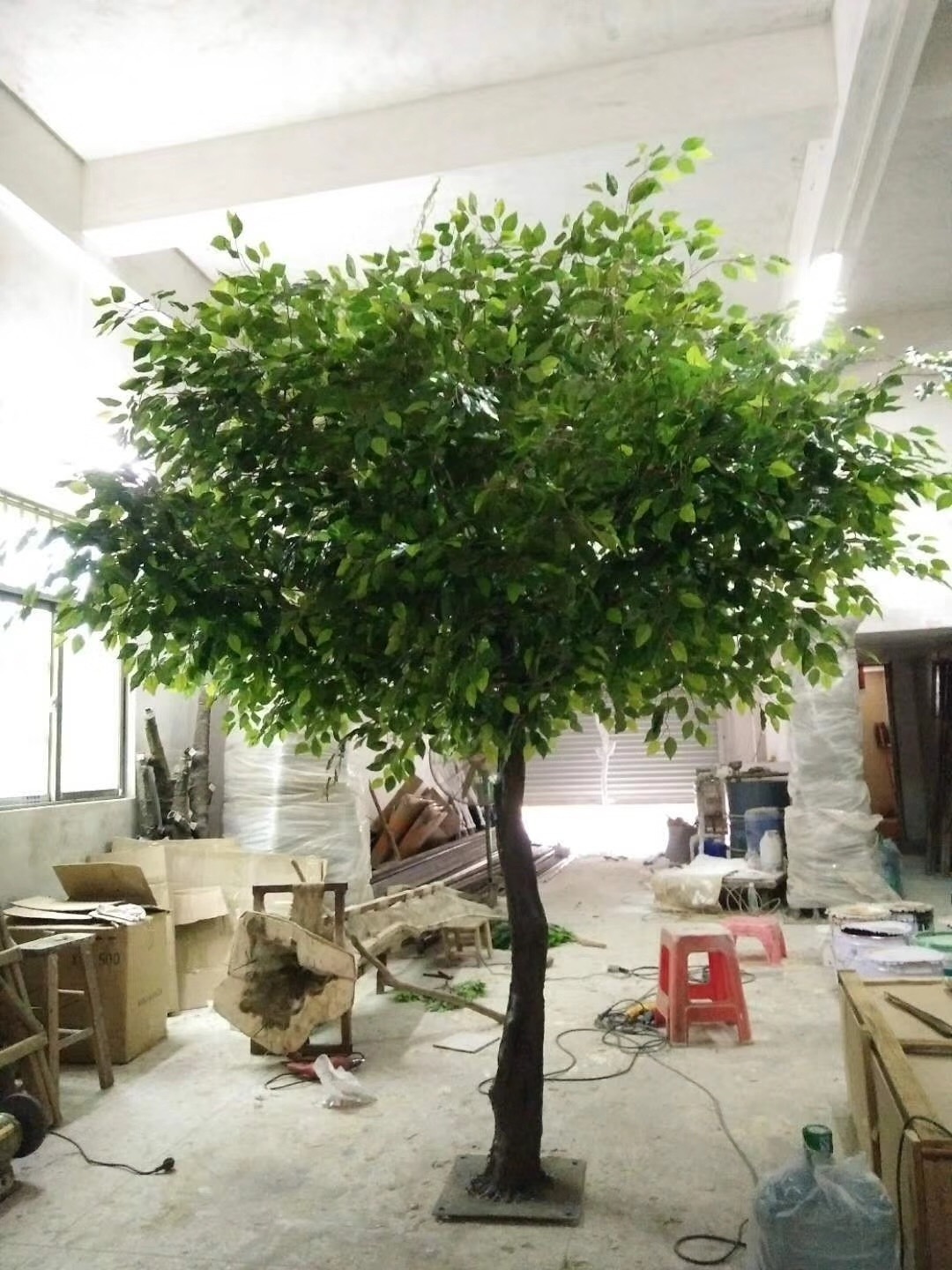 Large artificial decorative fiberglass artificial banyan /ficus tree steel products large outdoor artificial tree