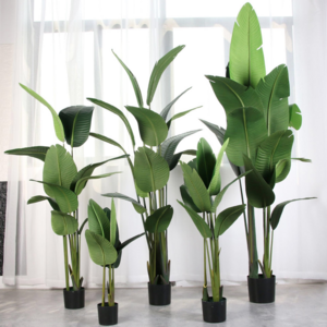 Wholesale Bonsai Tree Artificial Traveler's Banana Plants in Pots for Home Decor Indoor