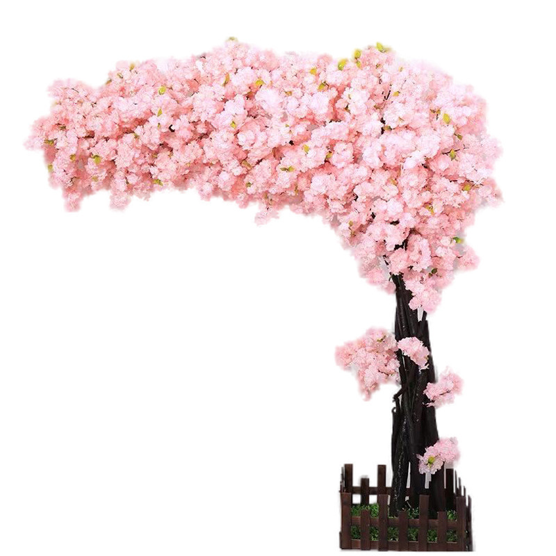 factory handmade customized hot sale Artificial pink cherry blossom tree arch for home decoration