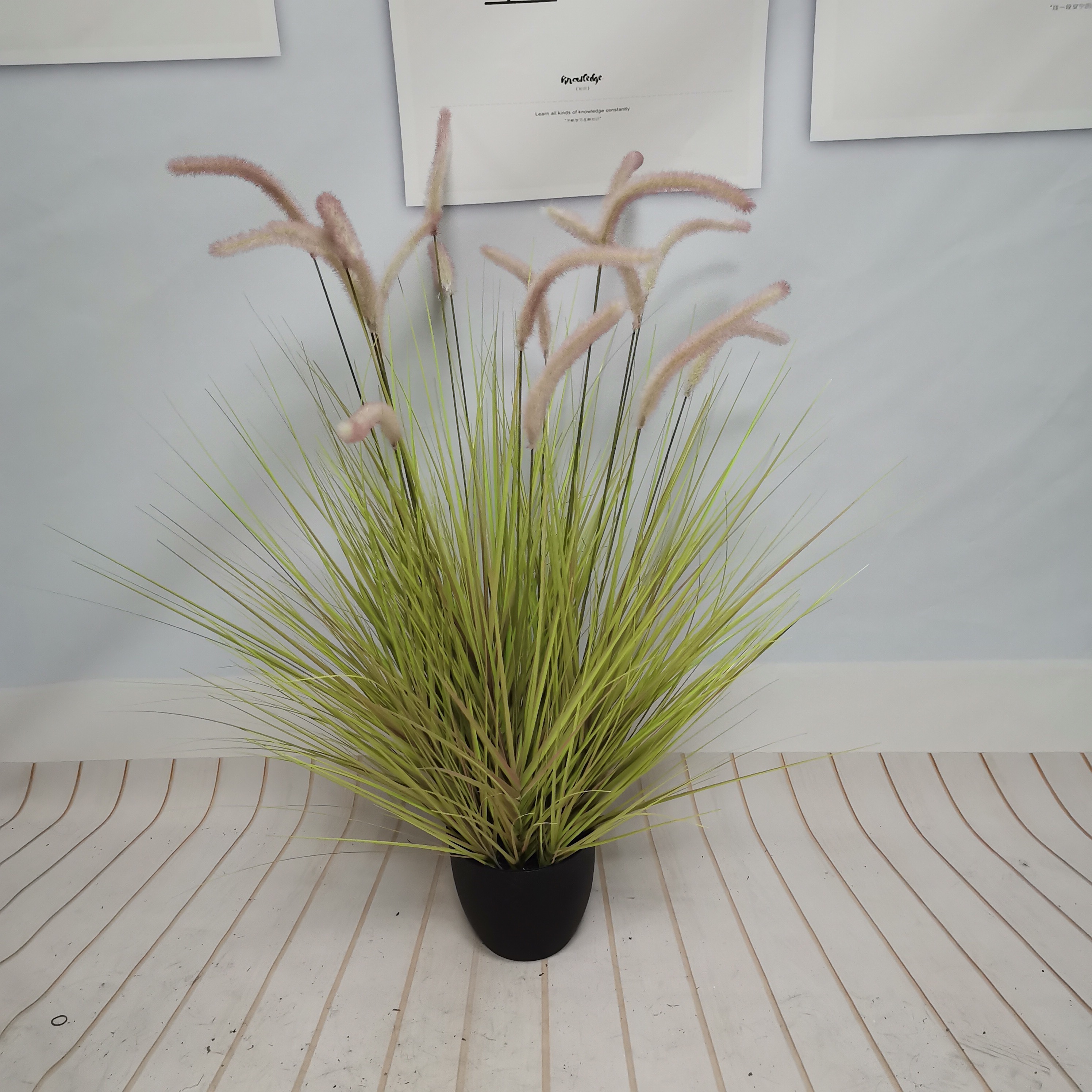 Hot Sale Indoor Decorative Artificial outdoor Plastic Silk Onion Grass Weeds Reeds Grass For Indoor Decoration