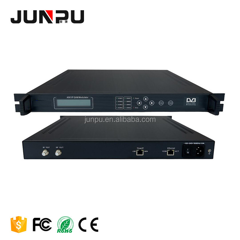 Junpu 32 Multi-Channel IP To DVB-C RF Qam Modulator With 4 RF Out