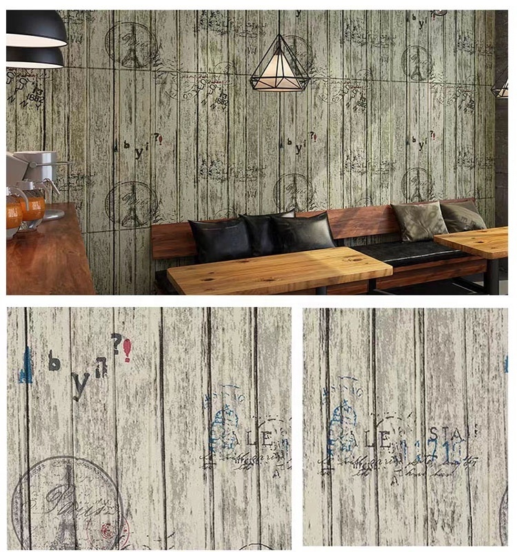 European style peel and stick wallpaper 3d wood art  wallpaper mural removable wallpaper for home