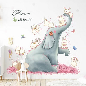 Cartoon stickers children's room decoration elephant rabbit wall stickers