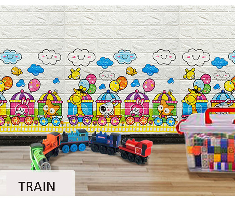 factory wholesale cheap cartoon cute design foam vinyl wallpaper 3d wall stickers for kids girls