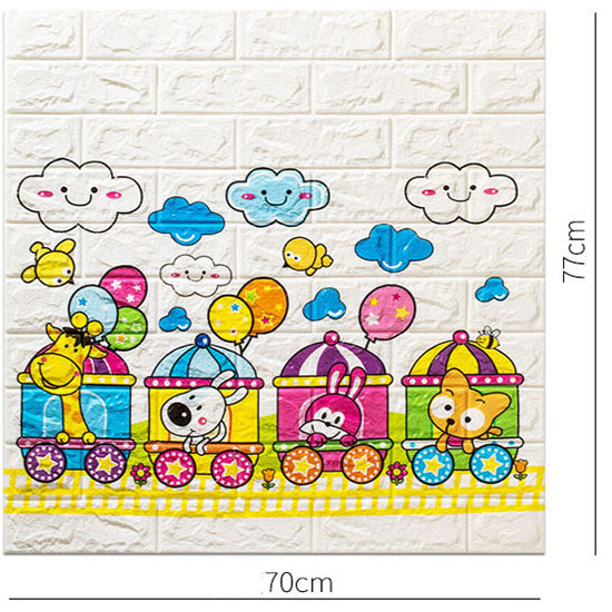 factory wholesale cheap cartoon cute design foam vinyl wallpaper 3d wall stickers for kids girls