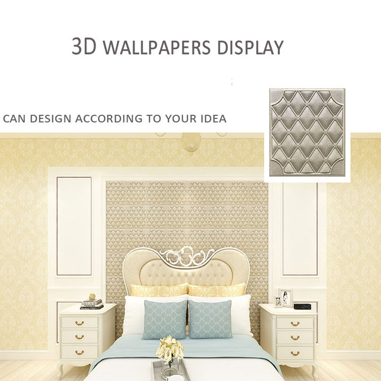 factory manufacturer sale 3d pe foam wall stickers 3d wallpaper shape stickers wall ceiling decor wallpaper adhesive for sell