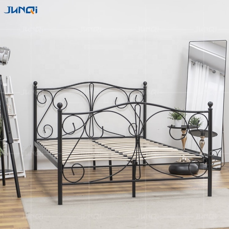 Factory single queen king wooden ribs metal bed support wooden ribs metal bed frame  iron bed