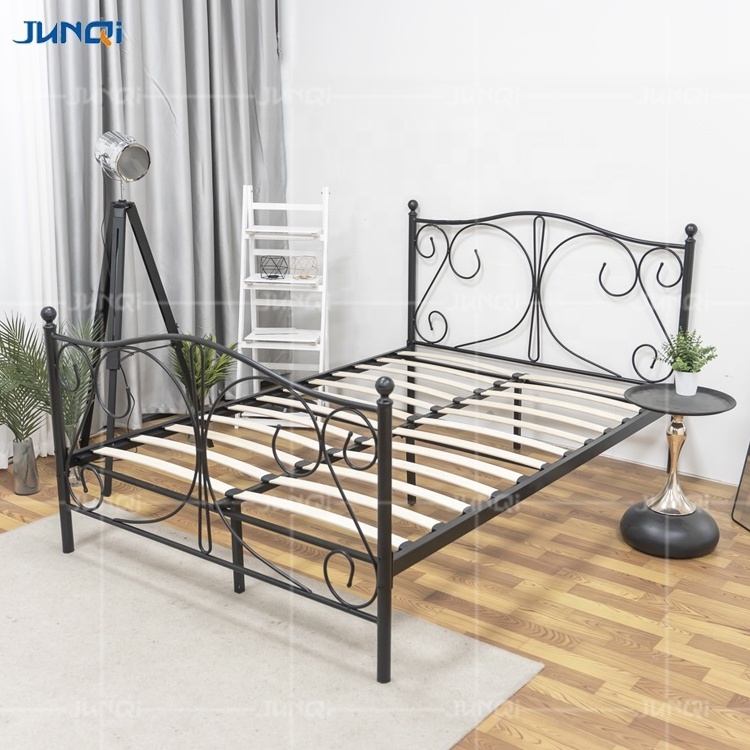 Factory single queen king wooden ribs metal bed support wooden ribs metal bed frame  iron bed