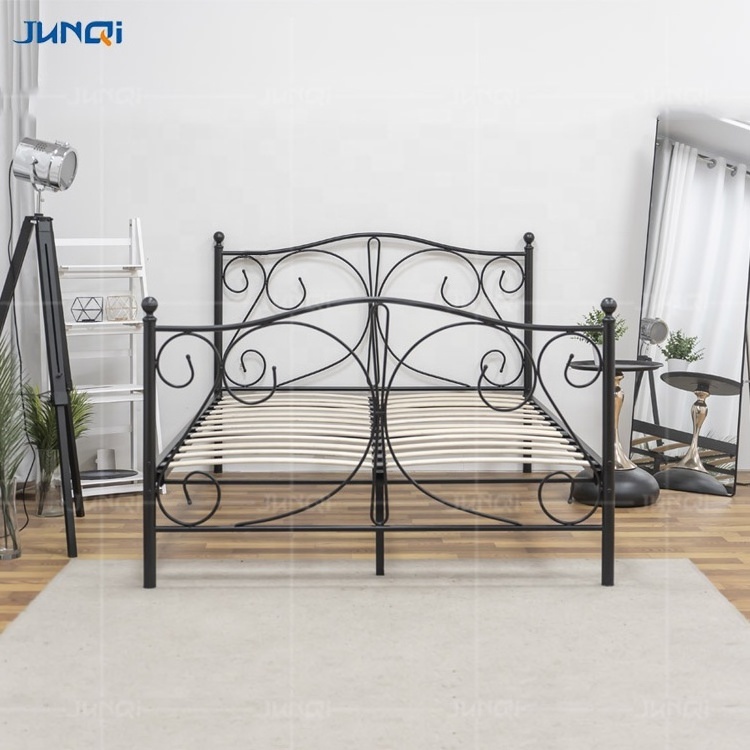 Factory single queen king wooden ribs metal bed support wooden ribs metal bed frame  iron bed