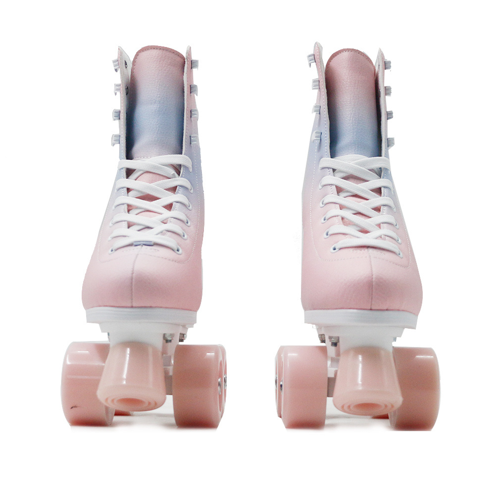 2023 New Gradient Ramp High Heel Shoe Roller Skates Colorful Rainbow Style for Women