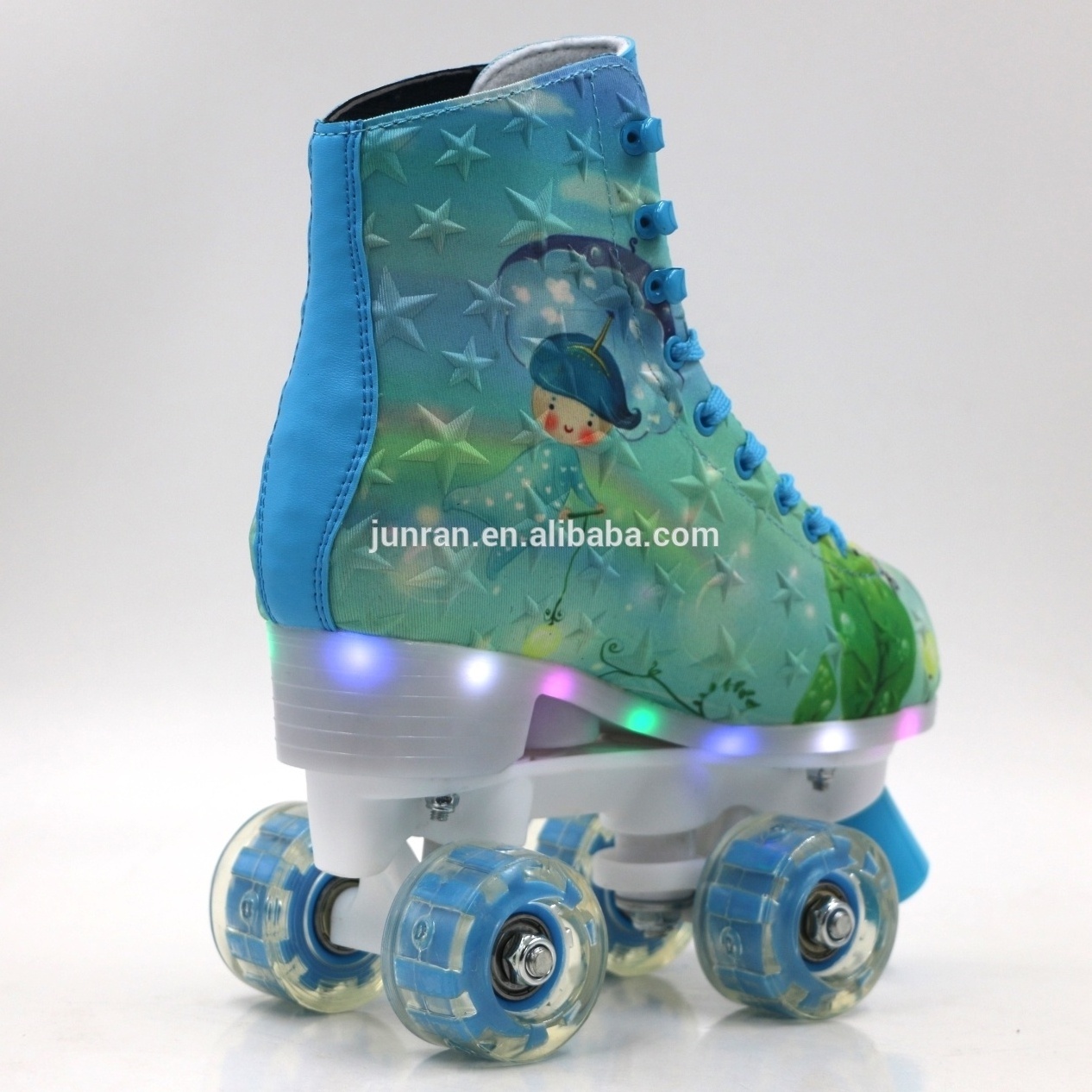 Factory Hot Selling Dream Childhood Five-pointed Star Quad Skate Double Roller Skates With Light In The Sole