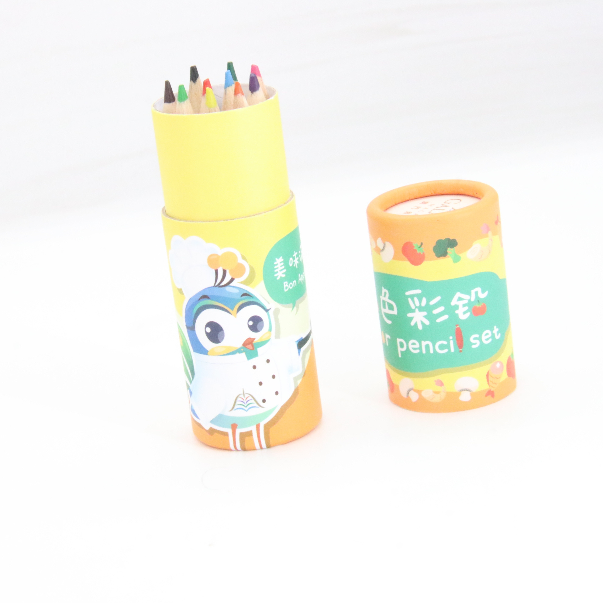 promotional 8.8 cm  short   12 piece  color pencil  customized  box packing  wood pencil cute for school