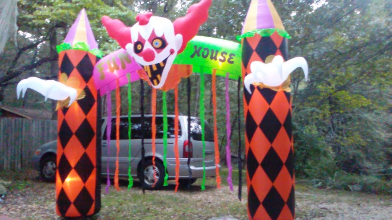 inflatable halloween arch, inflat clown arch