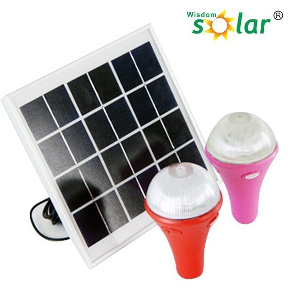 Newest Wisdomsolar CE low cost solar lighting kit with LED bulbs & build-in battery solar light kitJR-GY series