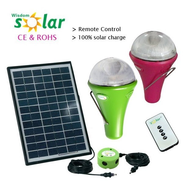 Newest Wisdomsolar CE low cost solar lighting kit with LED bulbs & build-in battery solar light kitJR-GY series