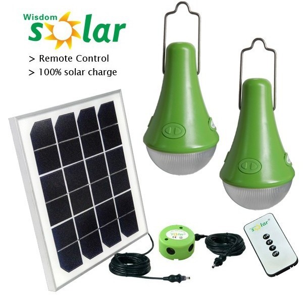 Newest Wisdomsolar CE low cost solar lighting kit with LED bulbs & build-in battery solar light kitJR-GY series