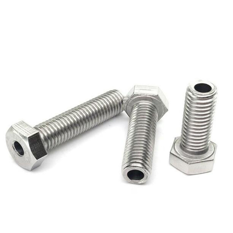 M4 M6 M8 SS SUS 304 316 316L A2 A4 70 80 Stainless Steel Full Half Thread Hollow Hex Bolt With Hole And Nut Washer DIN933