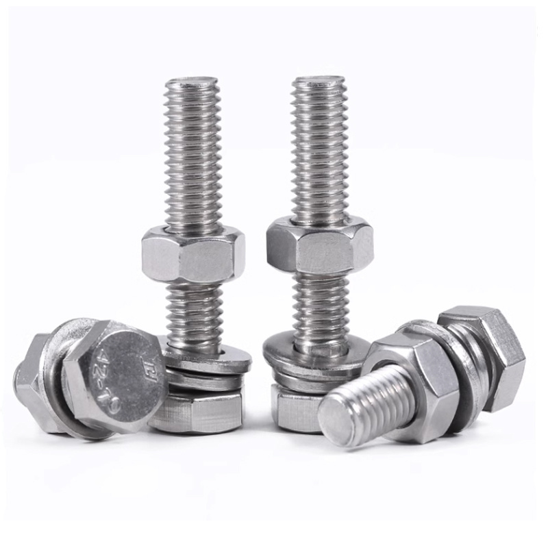 Stainless Steel A2 A4 All Size Hex Hexagon Carriage Coach Flange Stud Thread Rod T Square Lifting Eye Bolt And Nut And Washer