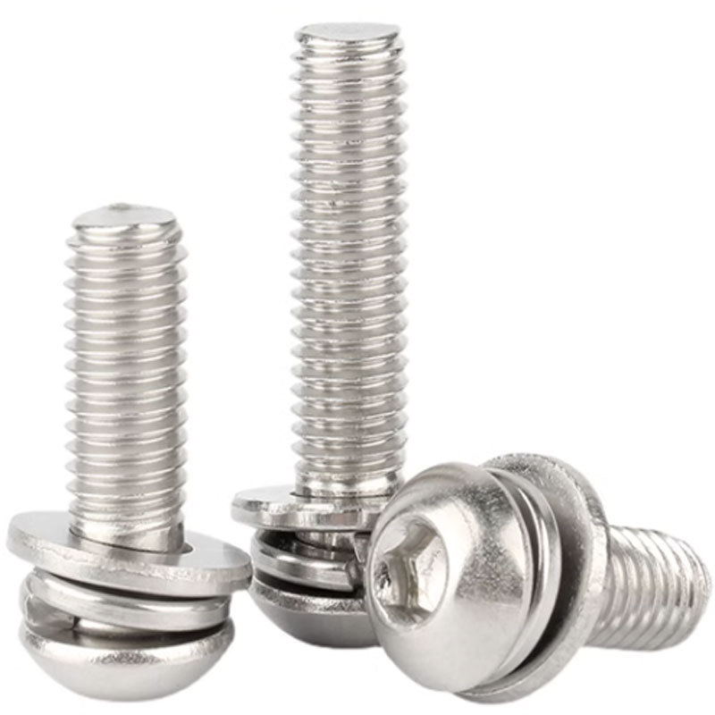 M6 M8 M10 Stainless Steel SS SUS AISI ANSI 304 316 316L A2 A4 70 80 Hexagon Hex Socket Button Head Screw Assembled With Washer