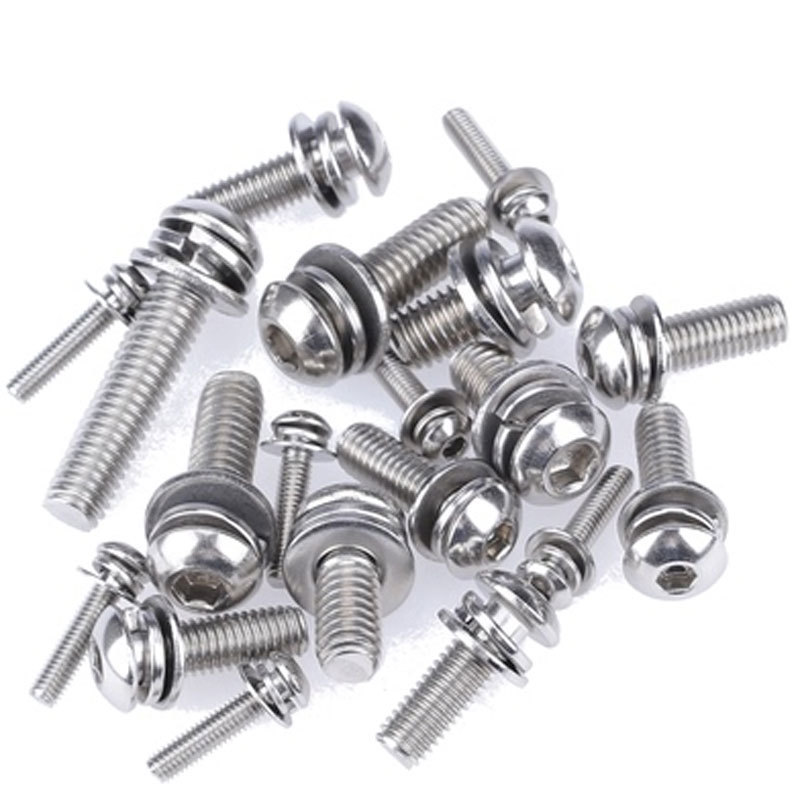 M6 M8 M10 Stainless Steel SS SUS AISI ANSI 304 316 316L A2 A4 70 80 Hexagon Hex Socket Button Head Screw Assembled With Washer