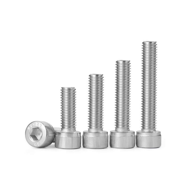 Stainless Steel 304 316 316L A2 A4 Full Thread Half Thread Nylock Hex Hexagon Socket Allen Key Machine Screw With Knurled DIN912