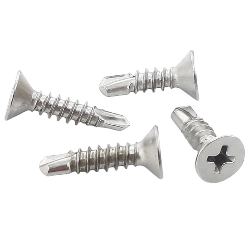 M4.2*25mm Stainless Steel SS 304 A2 SS316 Cross recessed countersunk head Self Drilling Screw