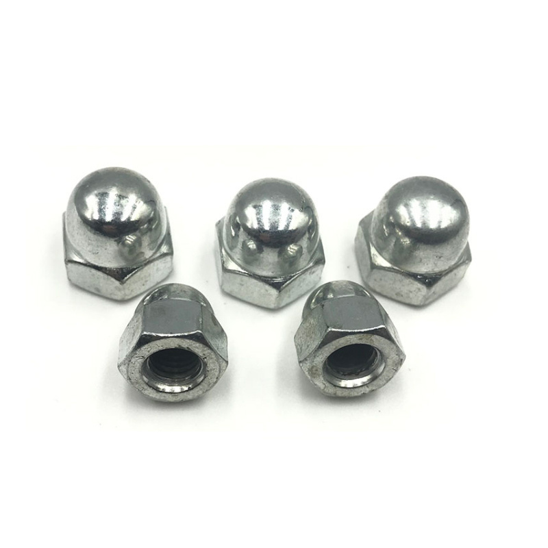 M8 M10 Grade Class 4.8 8.8 10.9 12.9 Carbon Steel Blue Yellow White Zinc Plated Zn Hexagon Hex Domed Cap Nut Acron Nut DIN1587