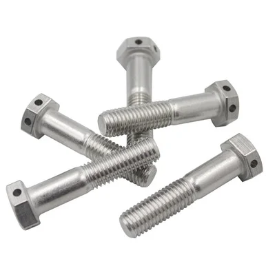 Machine A2-70 A4-70 A2-80 A4-80 Stainless Steel Zinc Plate Hex Hexagon Hollow Bolt With Split Pin Hole And Slot On Head Or Shank