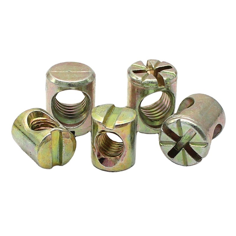 grade 4.8 8.8 10.9 12.9 cross groove barrel centre hole dowel hammer insert nut embed furniture nut