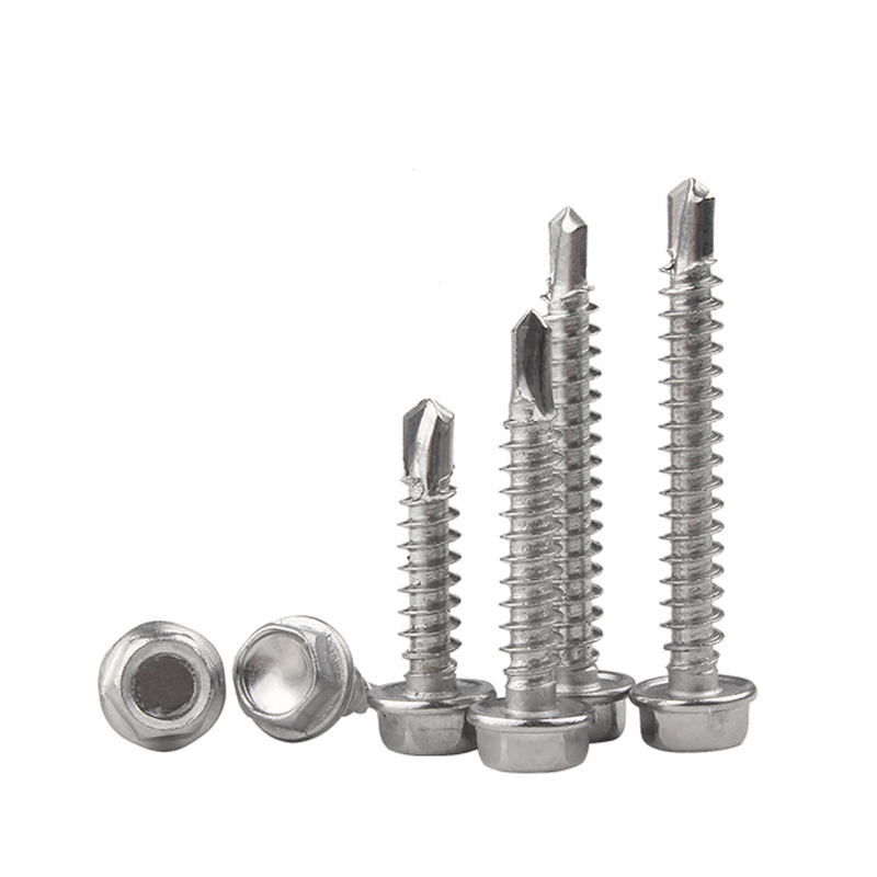 4.2mm Super Duplex Stainless steel 2205 2507 A286 904L 1.4410 Flange Head Roofing Screw Self Drilling Screw With Washer DIN7504