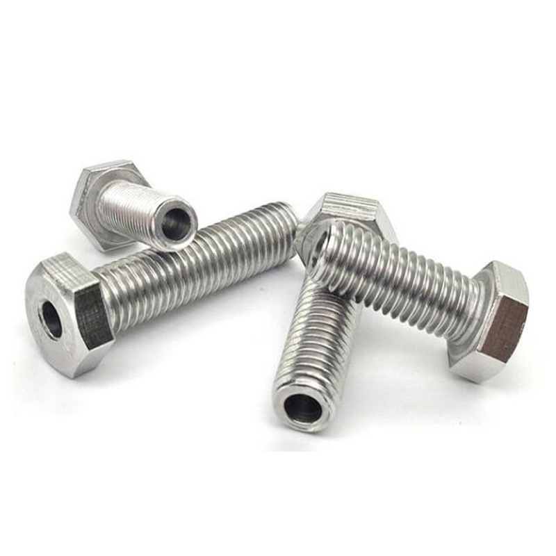 M4 M6 M8 SS SUS 304 316 316L A2 A4 70 80 Stainless Steel Full Half Thread Hollow Hex Bolt With Hole And Nut Washer DIN933