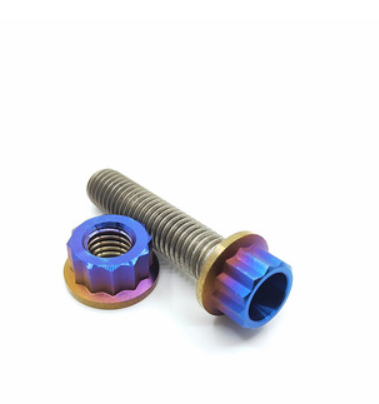 M10*120mm Titanium alloy dazzling color 12 Point Flange Head Bolt with Hole