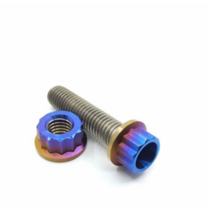 M10*120mm Titanium alloy dazzling color 12 Point Flange Head Bolt with Hole