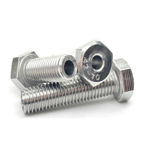 M4 M6 M8 SS SUS 304 316 316L A2 A4 70 80 Stainless Steel Full Half Thread Hollow Hex Bolt With Hole And Nut Washer DIN933