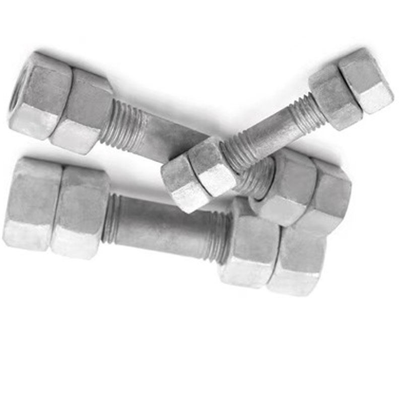 M8 M12 M20 Steel 8.8 HDG Hot dip galvanized Dacromet Double End Studs with Nut and washer DIN938