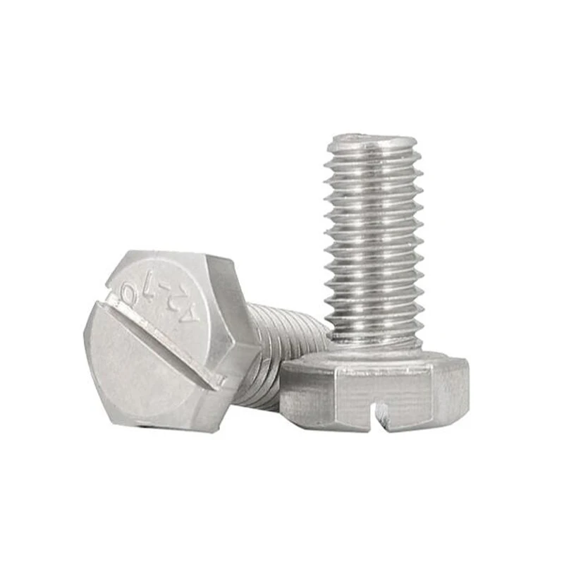 Machine A2-70 A4-70 A2-80 A4-80 Stainless Steel Zinc Plate Hex Hexagon Hollow Bolt With Split Pin Hole And Slot On Head Or Shank