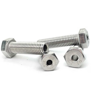 Machine A2-70 A4-70 A2-80 A4-80 Stainless Steel Zinc Plate Hex Hexagon Hollow Bolt With Split Pin Hole And Slot On Head Or Shank