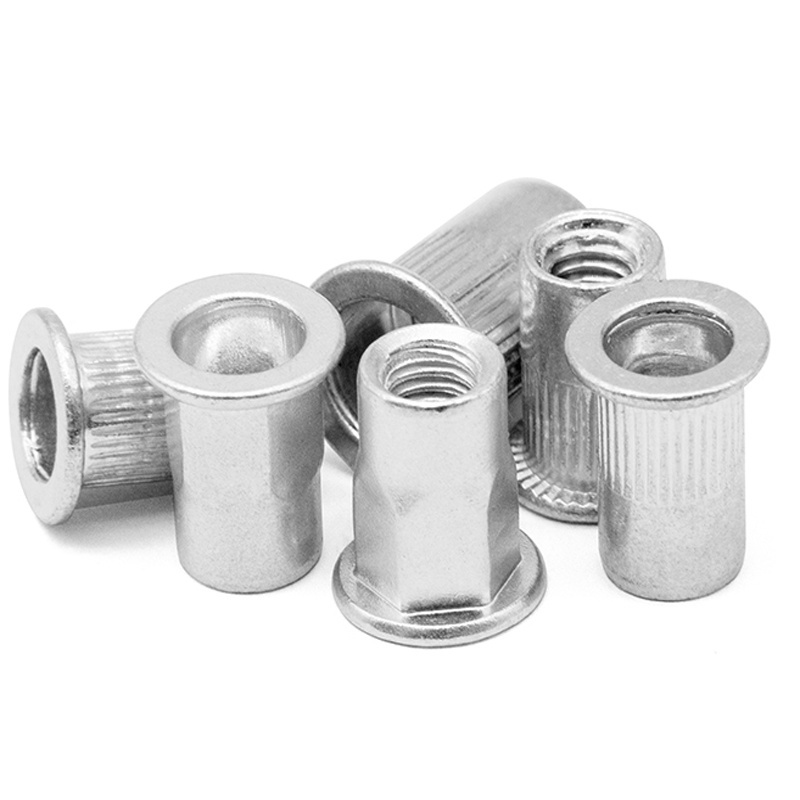 M4 M6 M8 Aluminum 6061 7075 White Anodized Alloy steel Semi Hex Hexagon Countersunk Round Head Rivet Nuts