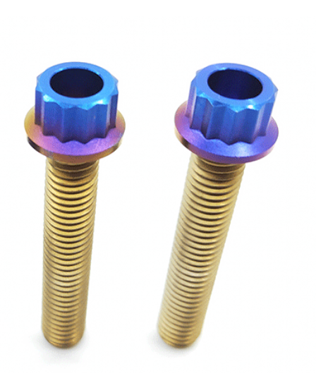 M10*120mm Titanium alloy dazzling color 12 Point Flange Head Bolt with Hole