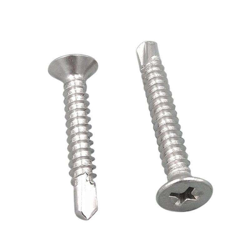 M4.2*25mm Stainless Steel SS 304 A2 SS316 Cross recessed countersunk head Self Drilling Screw