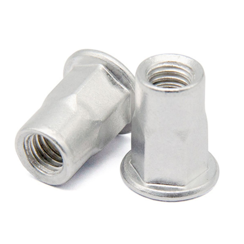 M4 M6 M8 Aluminum 6061 7075 White Anodized Alloy steel Semi Hex Hexagon Countersunk Round Head Rivet Nuts