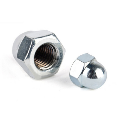 M8 M10 Grade Class 4.8 8.8 10.9 12.9 Carbon Steel Blue Yellow White Zinc Plated Zn Hexagon Hex Domed Cap Nut Acron Nut DIN1587