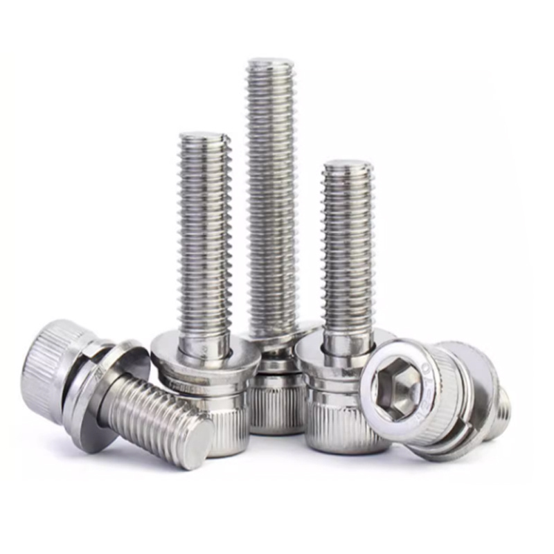 Steel Slotted Phillips Torx Hex Socket Drive SEMS Pan Cap Truss Round Head Screw Assembled With Double Square Flat Spring Washer